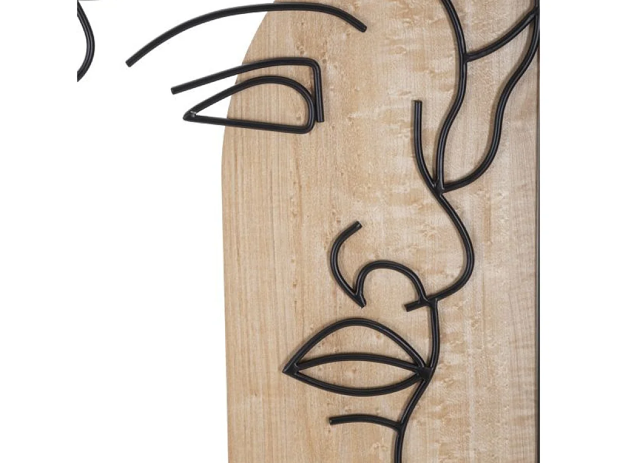 Décoration murale buste antique métal 50x80 cm Adonis Bois et Noir