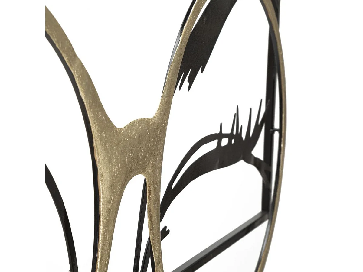 Décoration murale lunettes 3D métal 90x41 cm Océane Noir et Doré