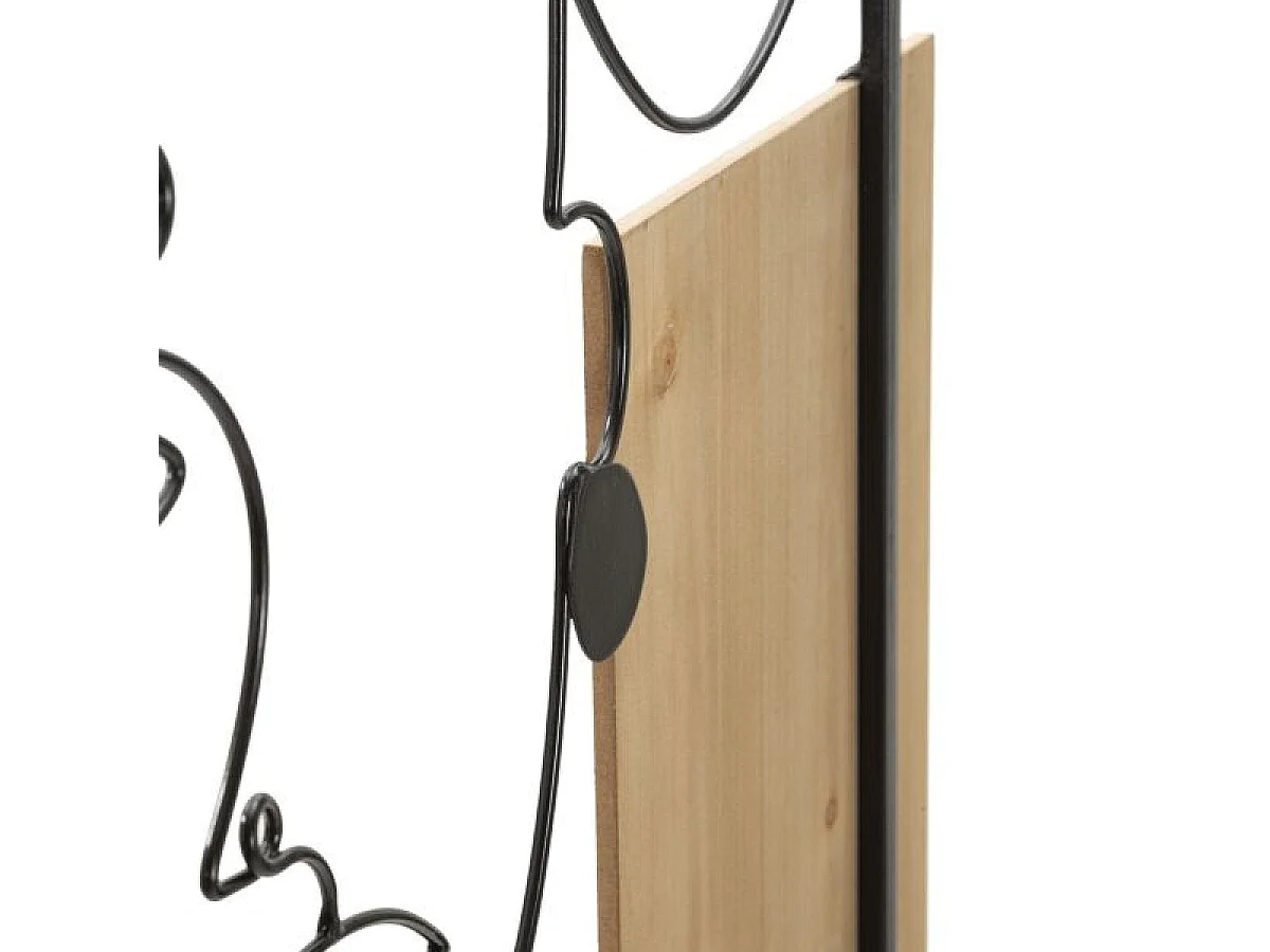 Décoration murale Line Art visage femme métal 63x90 cm Celina Noir et Bois