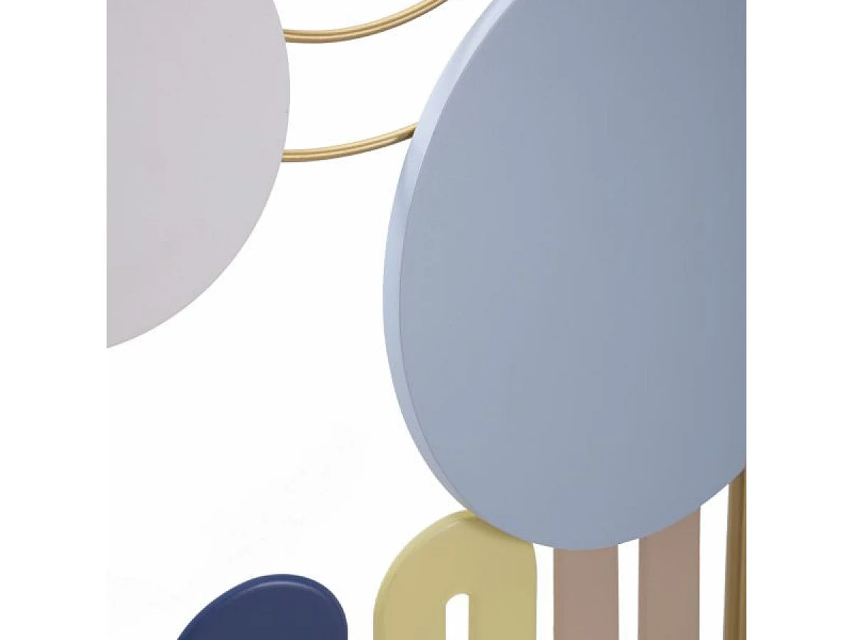 Décoration murale abstraite métal 37x84 cm Marlon Doré et Pastel