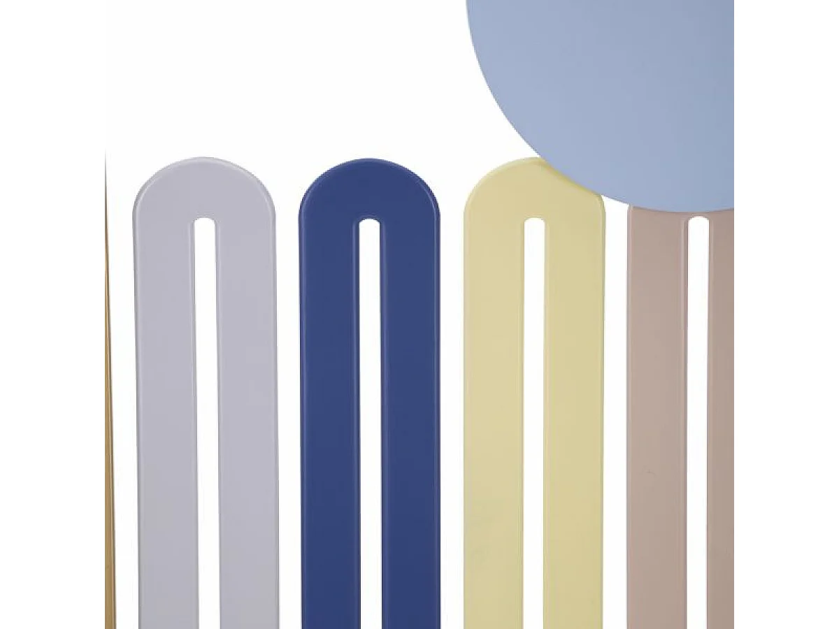 Décoration murale abstraite métal 37x84 cm Marlon Doré et Pastel