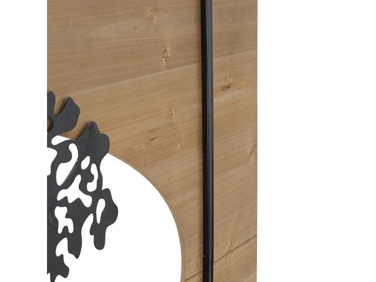Ensemble de 3 décorations murales triptyque arbre métal 176x90 cm Sarabi Noir et Bois