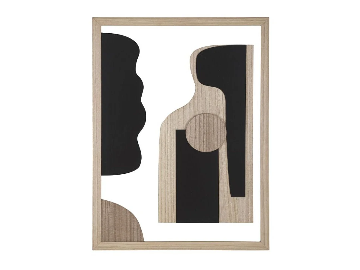 Décoration murale abstraite 60x80 cm Malva Bois et Noir