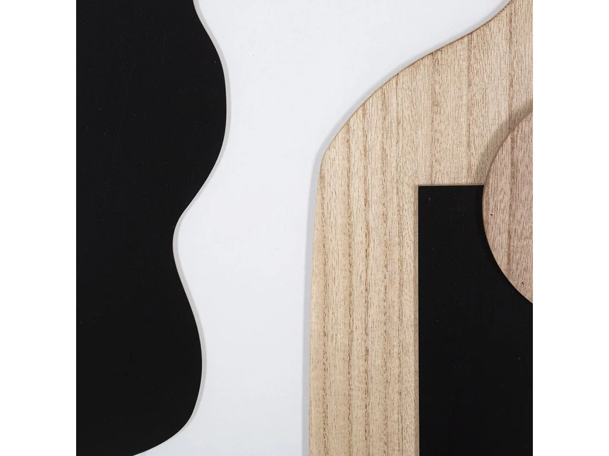 Décoration murale abstraite 60x80 cm Malva Bois et Noir