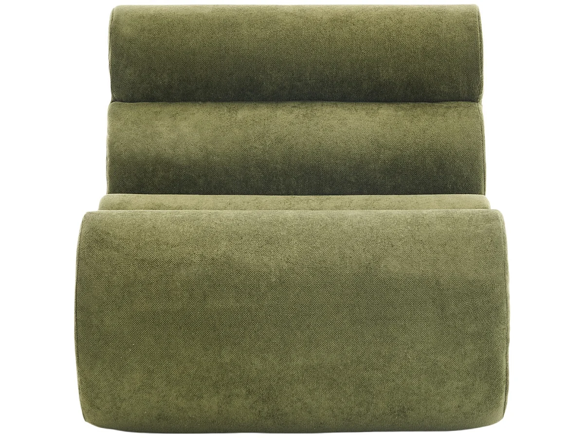 Chauffeuse compressée en tissu chenille vert kaki - Billie