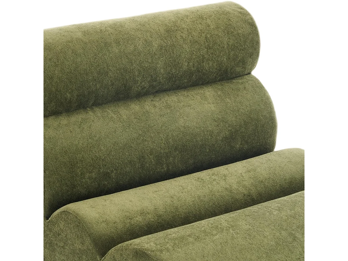 Chauffeuse compressée en tissu chenille vert kaki - Billie