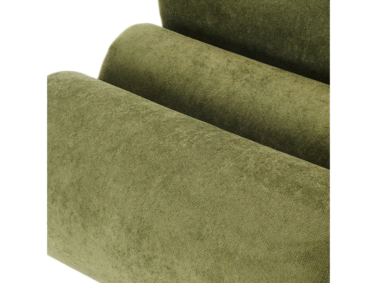 Chauffeuse compressée en tissu chenille vert kaki - Billie