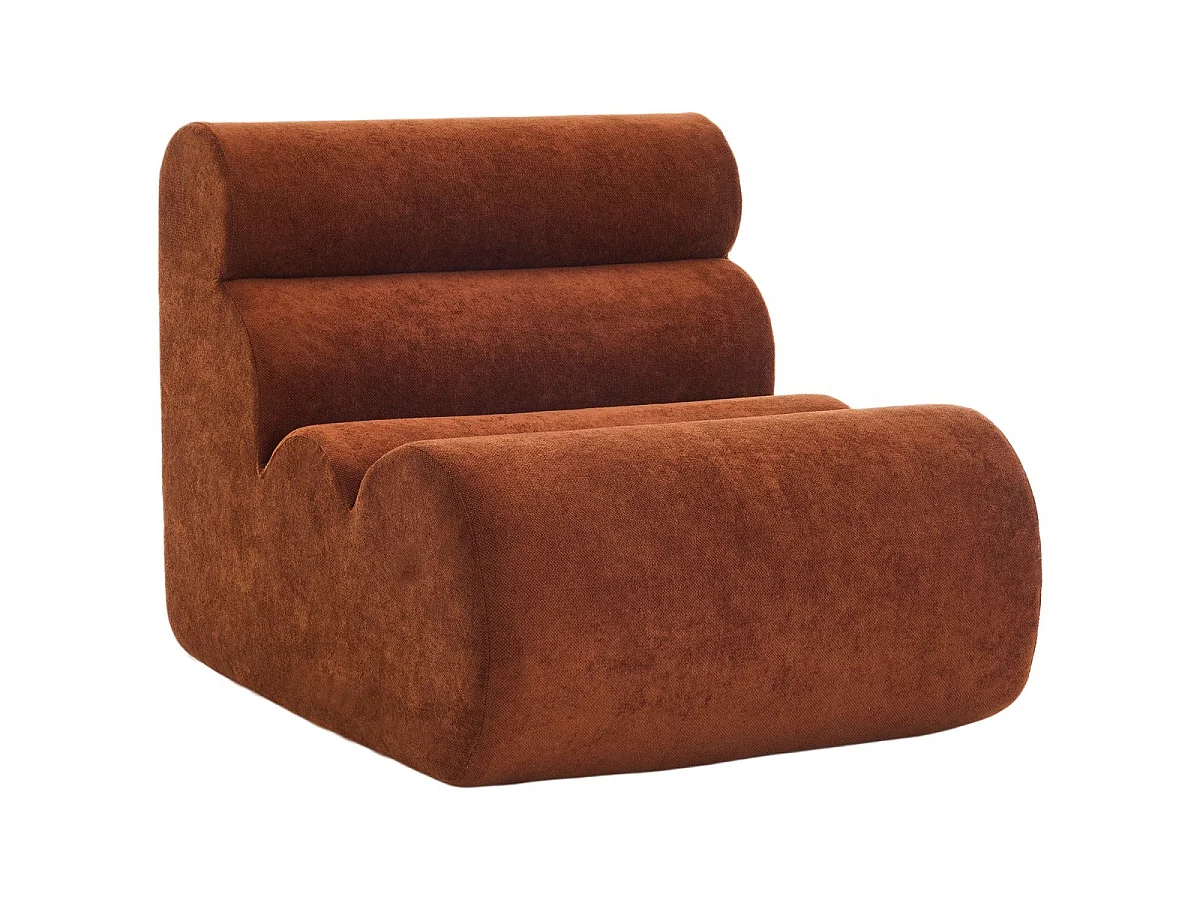 Chauffeuse compressée en tissu chenille rouille - Billie