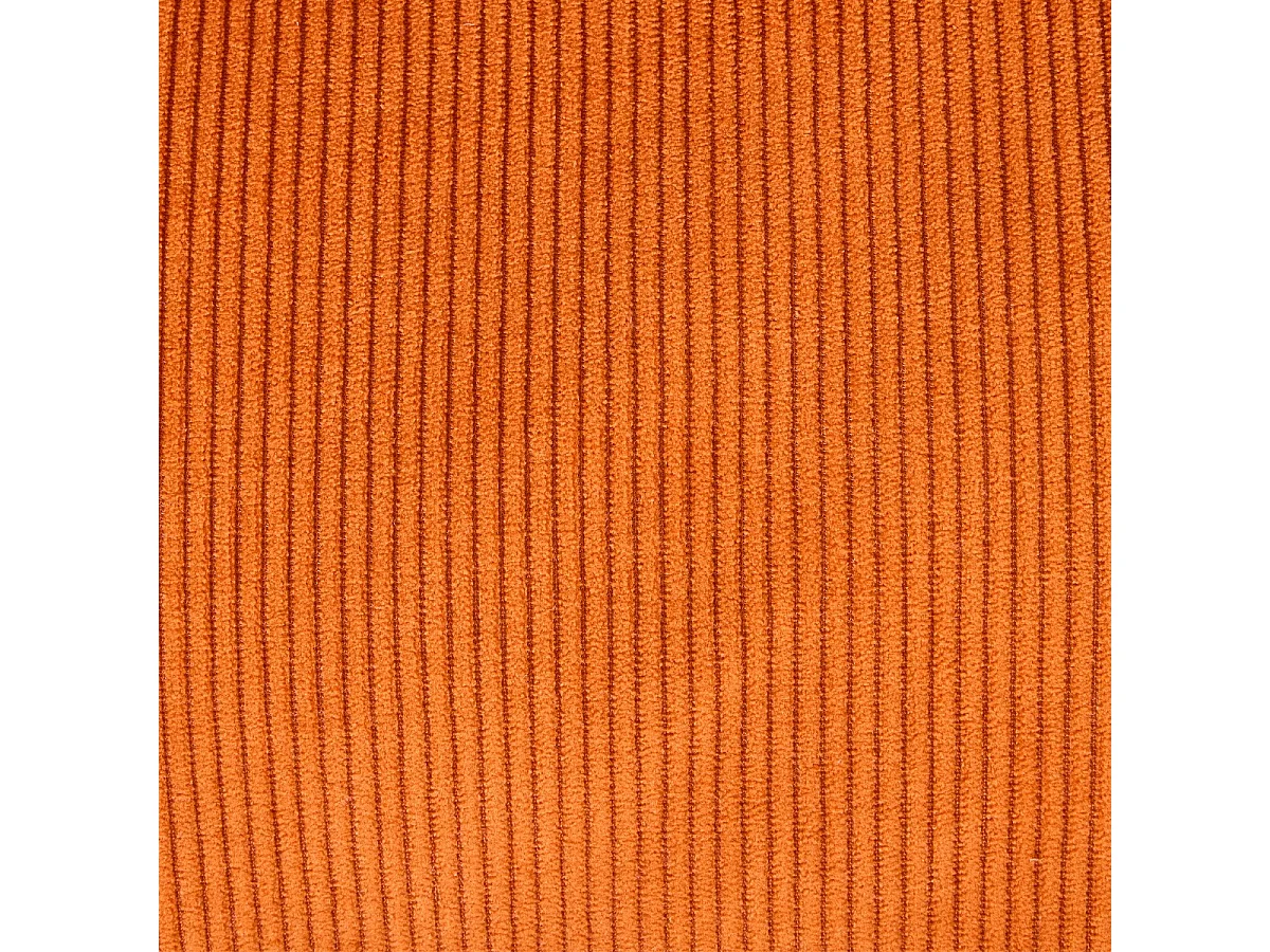 Fauteuil pivotant en velours côtelé orange et piètement chromé - Julia