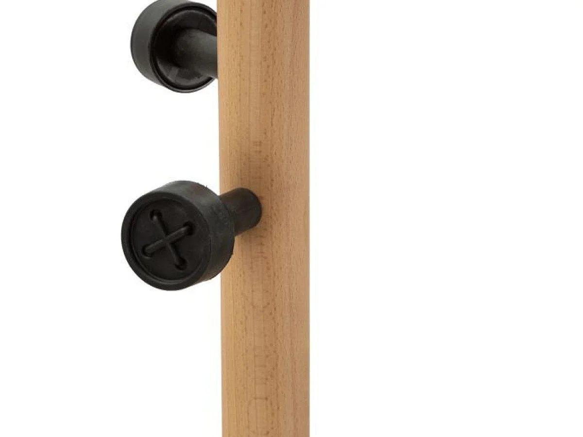 Porte-manteau sur pied 6 patères Halston Noir et Bois