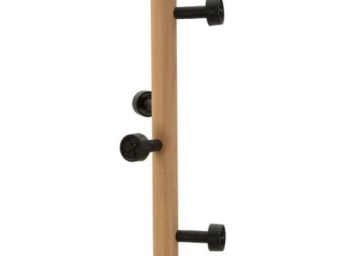 Porte-manteau sur pied 6 patères Halston Noir et Bois