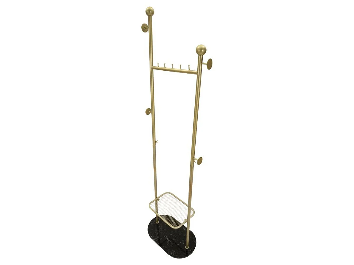 Porte-manteau sur pied 9 patères Aurae Doré et Noir