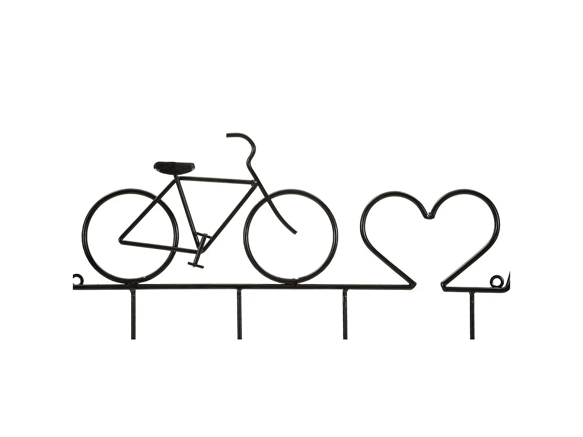 Porte-manteau mural vélo 6 patères Sasha Noir