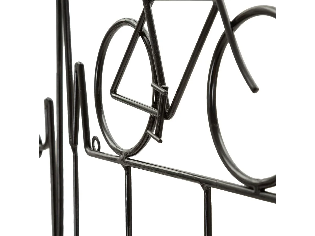 Porte-manteau mural vélo 6 patères Sasha Noir