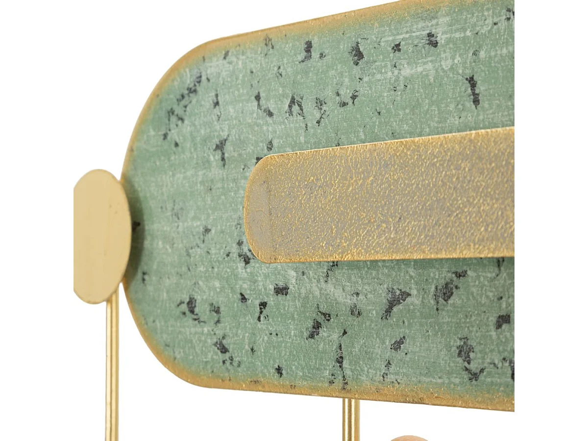 Porte-manteau mural 5 patères Apoline Dorée et Vert