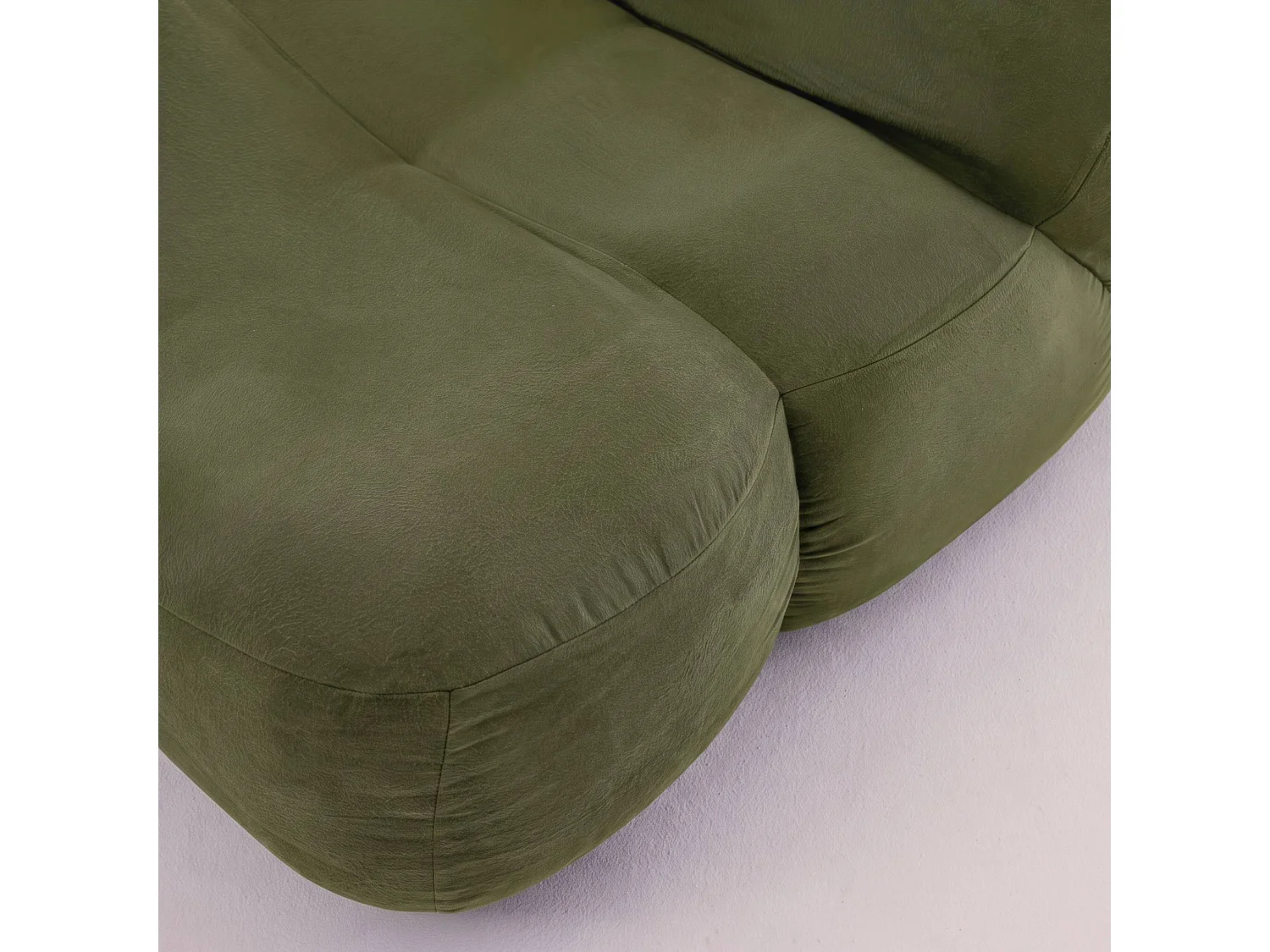 Poltrona compressa in velluto, 1 posto, Como, Verde kaki, 92x103x70 cm