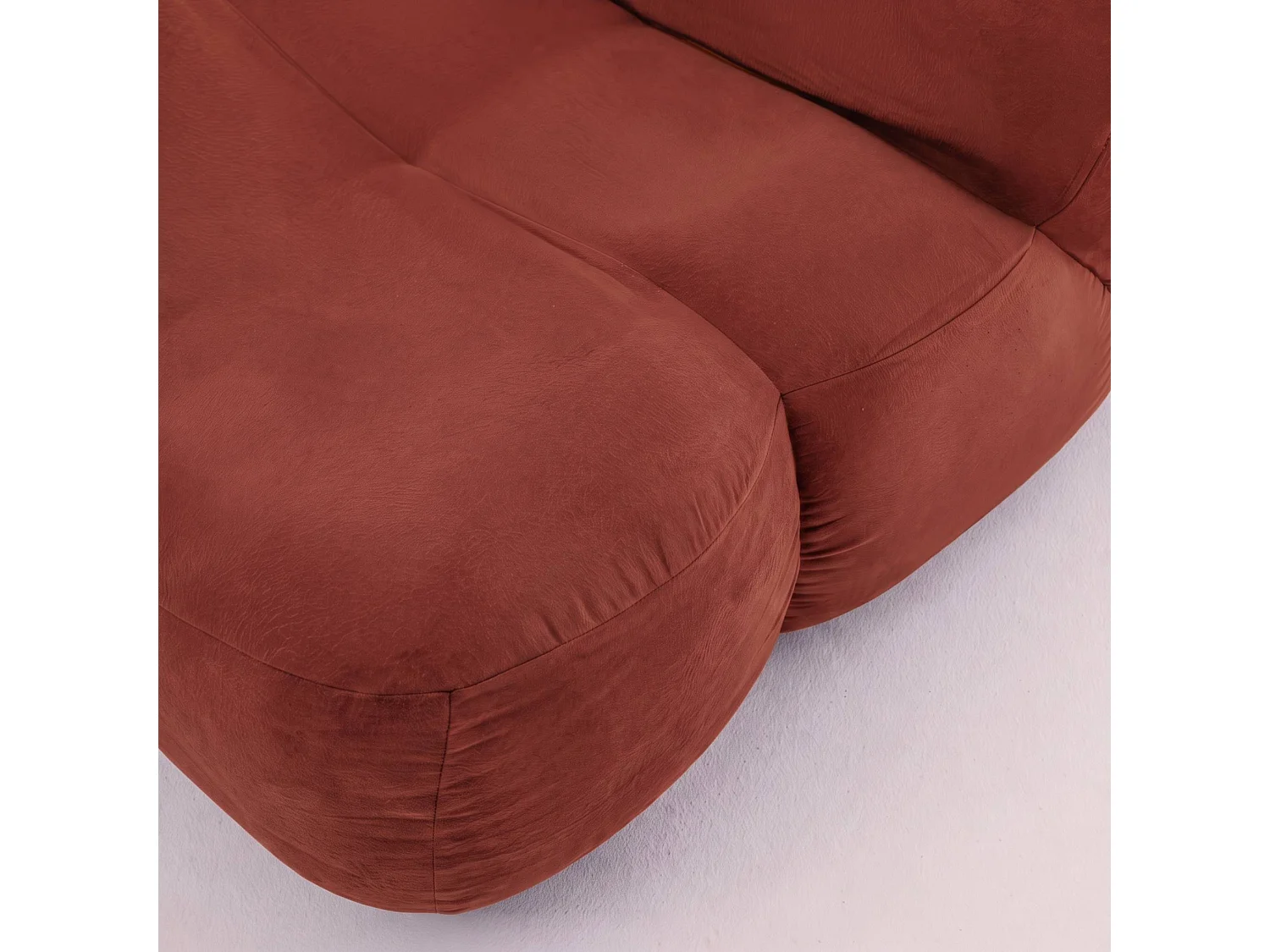 Poltrona compressa in velluto, 1 posto, Como, Rosso mattone, 92x103x70 cm