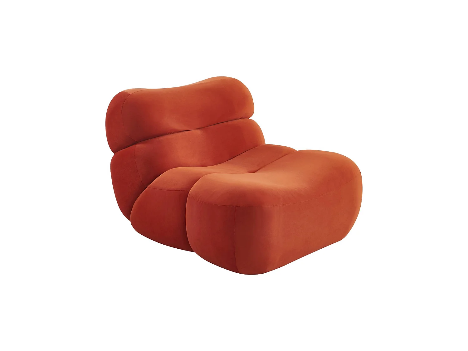 Sillón envasado al vacío de terciopelo, Naranja
