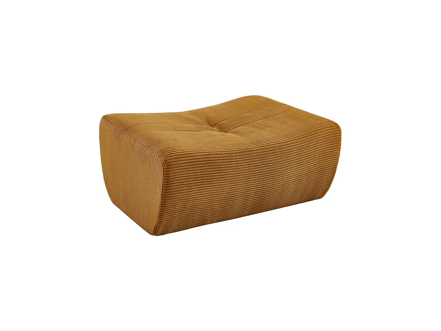 Pouf. repose-pieds pour chauffeuse Sokol velours côtelé moutarde - Sokol