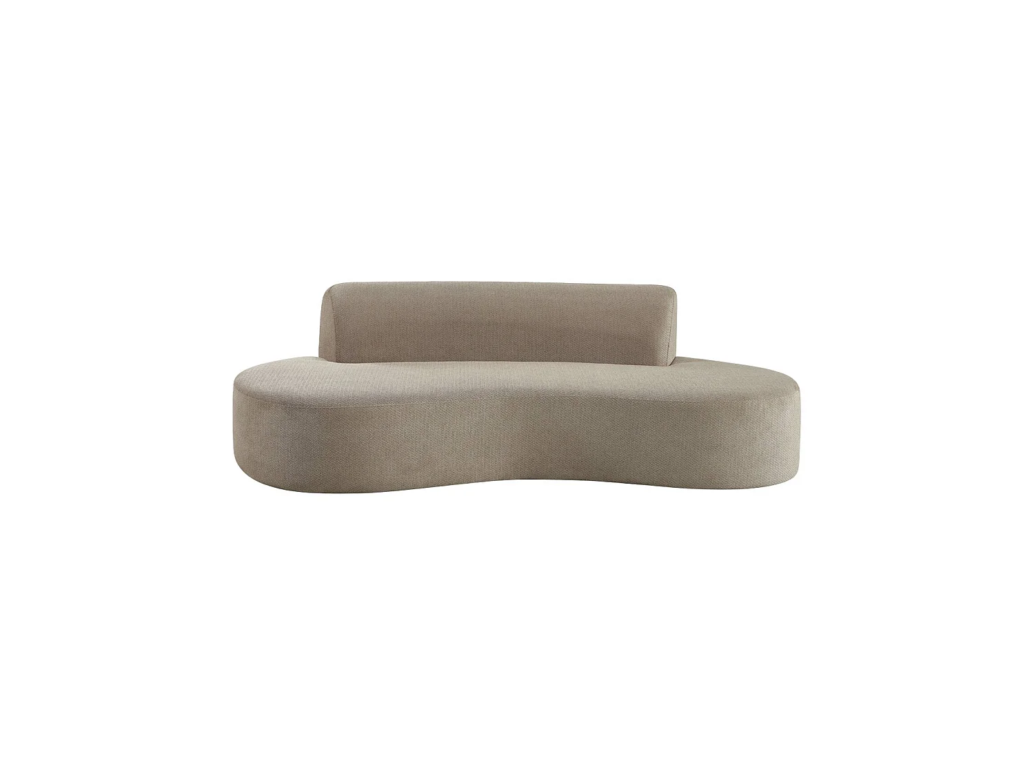 Canapé compressé virgule organique 3 places tissu chenille beige foncé - Curv
