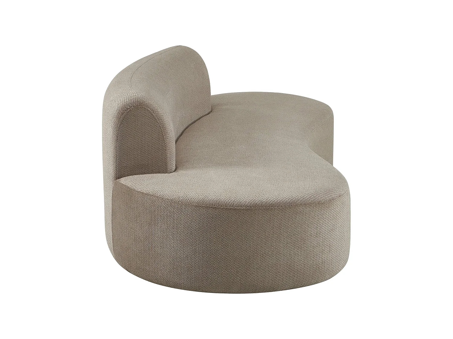 Canapé compressé virgule organique 3 places tissu chenille beige foncé - Curv