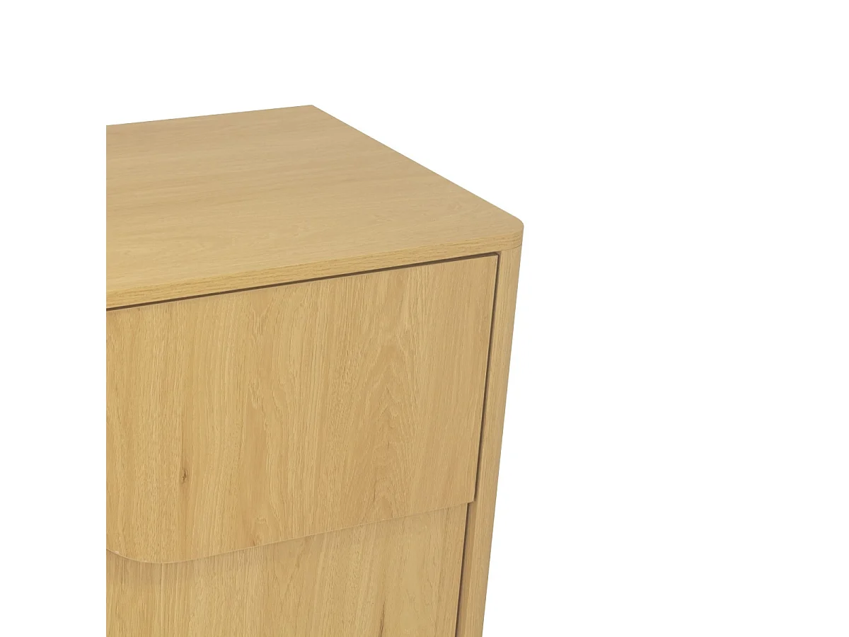 Sideboard 3 Türen mit abgerundeten Formen Eiche-Dekor B150 cm - OCTAVE