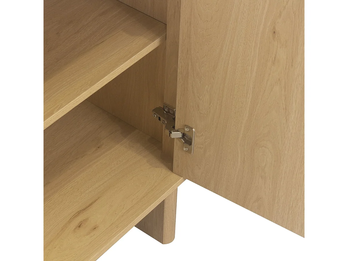Sideboard 3 Türen mit abgerundeten Formen Eiche-Dekor B150 cm - OCTAVE