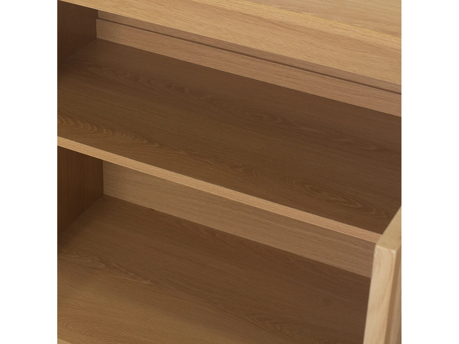 Sideboard 4 Türen mit Lamellenfronten Eiche-Dekor B160 cm - AUGUSTE