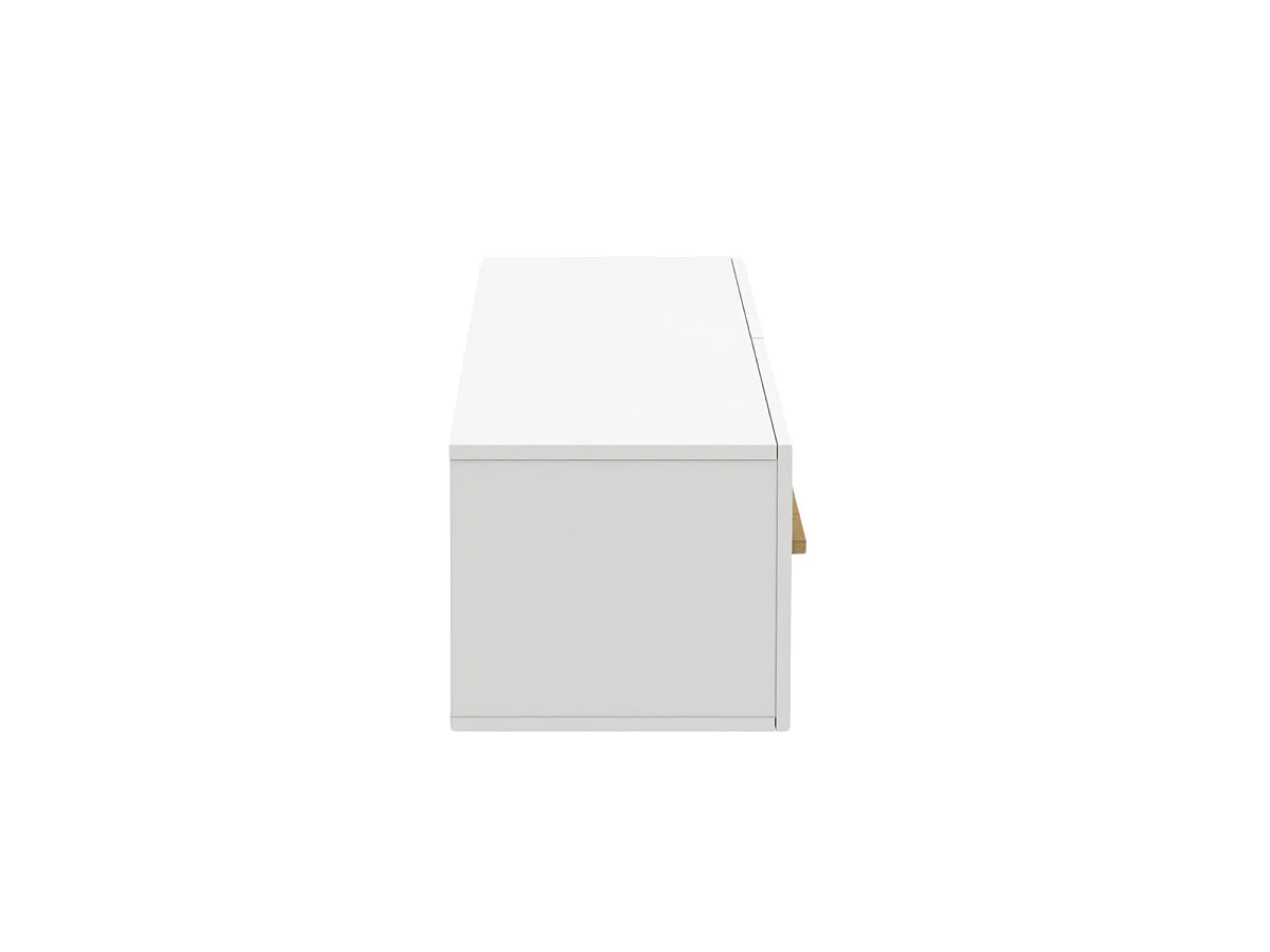Meuble TV suspendu 2 abattants blanc L150 cm - ALBAN