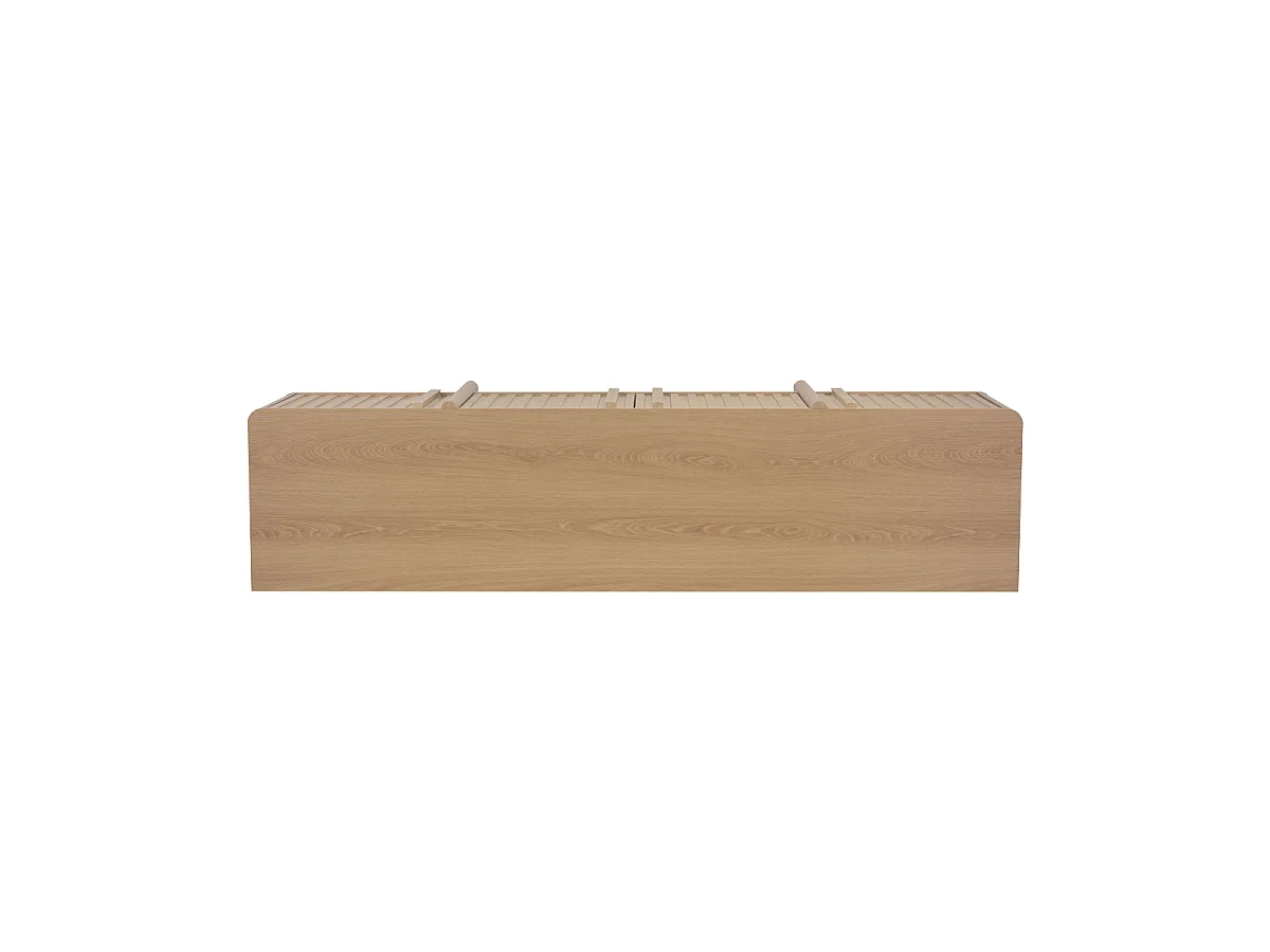Mobile TV 4 ante con frontali a doghe effetto rovere L160 cm - AUGUSTE