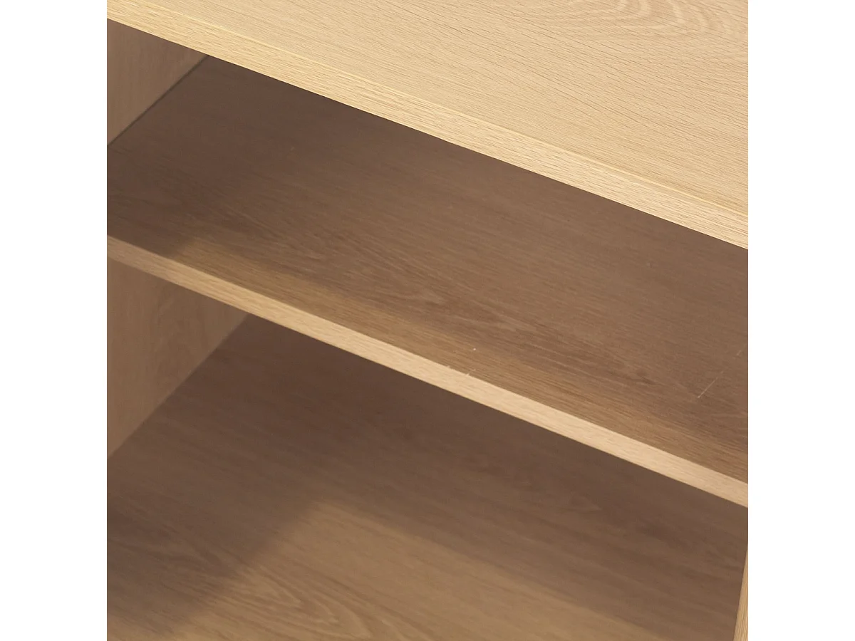 Mobile TV 4 ante con frontali a doghe effetto rovere L160 cm - AUGUSTE