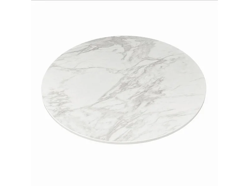 Plateau de service rotatif 360° en céramique blanc marbré – MIRAY