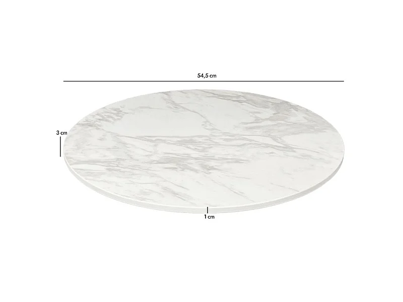 Plateau de service rotatif 360° en céramique blanc marbré – MIRAY