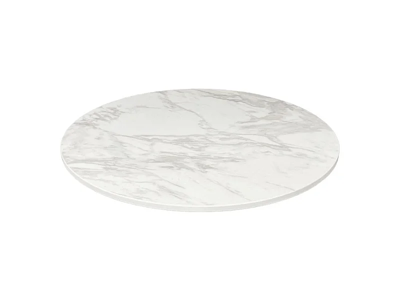 Plateau de service rotatif 360° en céramique blanc marbré – MIRAY