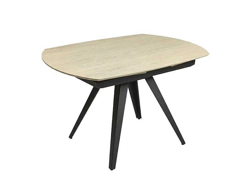 Table extensible ovale 120/180 cm céramique effet bois – ADELPHIA 2