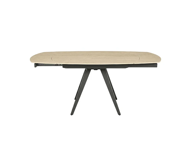 Table extensible ovale 120/180 cm céramique effet bois – ADELPHIA 2