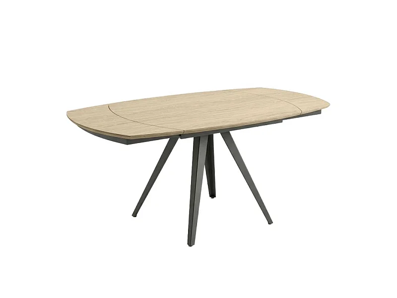 Table extensible ovale 120/180 cm céramique effet bois – ADELPHIA 2