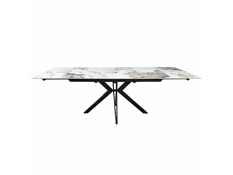 Table extensible 160/240 cm céramique blanc marbré pieds métal – ALLEGRI