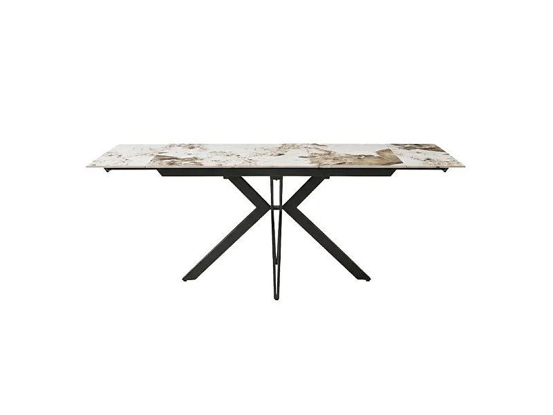 Table extensible 160/240 cm céramique blanc marbré pieds métal – ALLEGRI