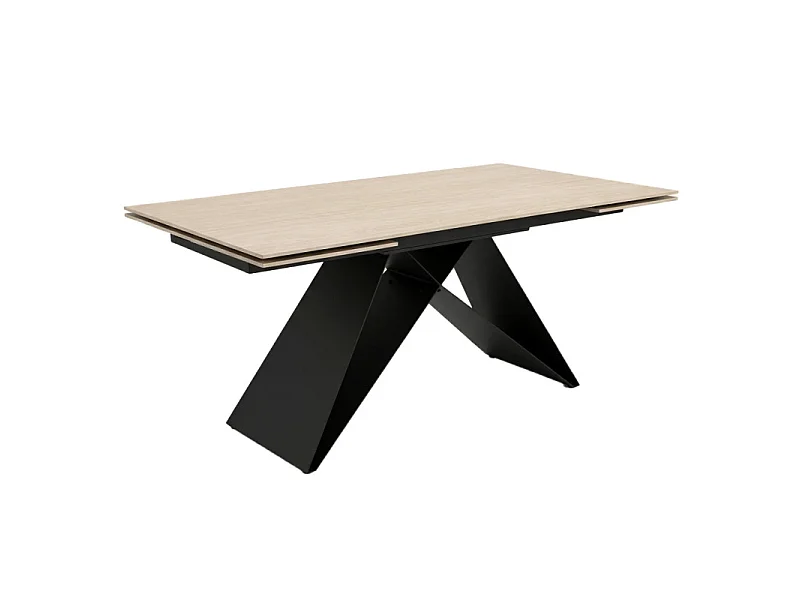 Table extensible 160/240 cm en céramique finition effet bois – LIMA