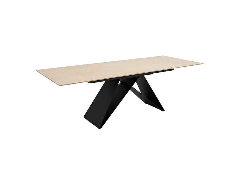 Table extensible 160/240 cm en céramique finition effet bois – LIMA