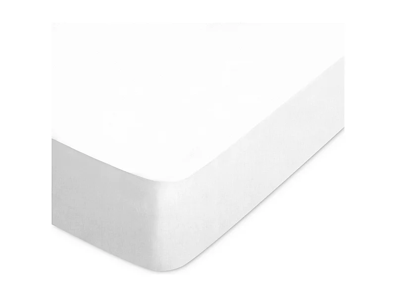 Drap housse uni 210x220 cm bonnet 30 cm coton ALTO Blanc