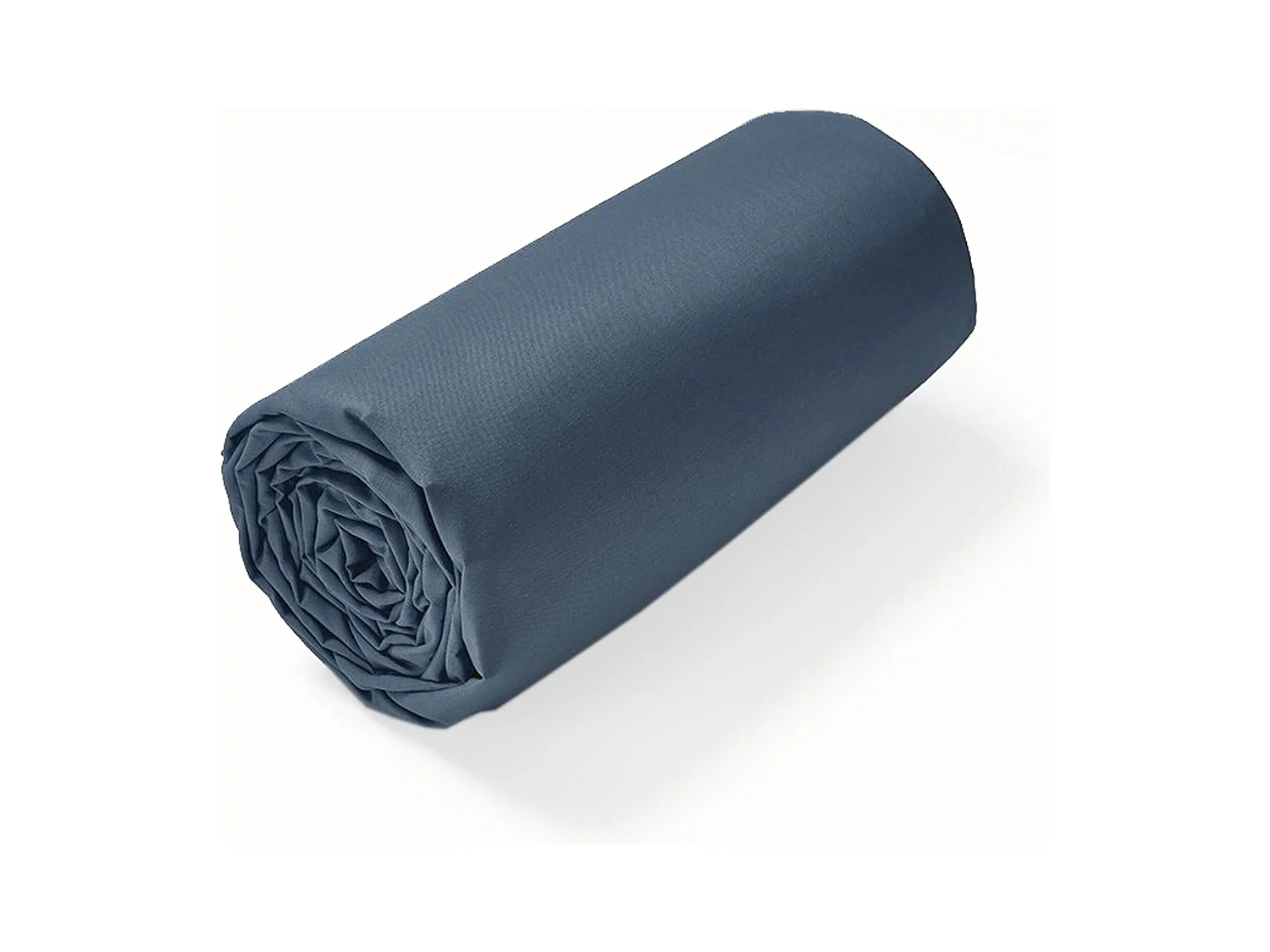 Drap housse uni 140x220 cm bonnet 50 cm coton ALTO bleu Jean