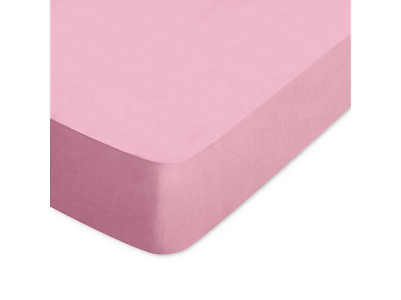 Drap housse uni 140x190 cm bonnet 30 cm coton ALTO Macaron