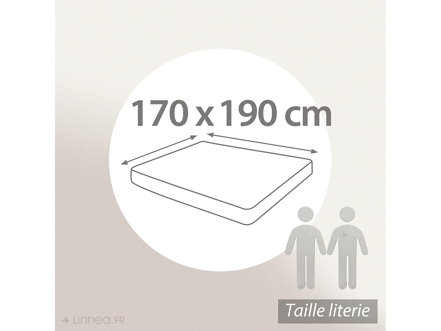 Drap housse uni 170x190 cm bonnet 30 cm coton ALTO Chamois