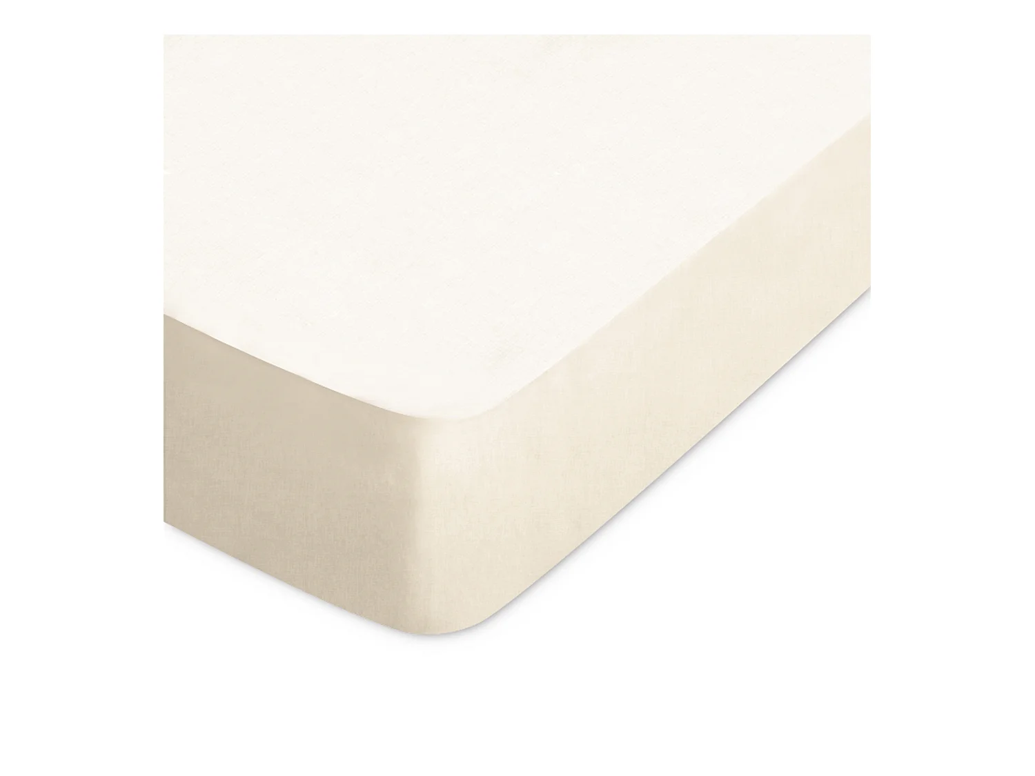 Drap housse uni 210x190 cm bonnet 30 cm coton ALTO Crème