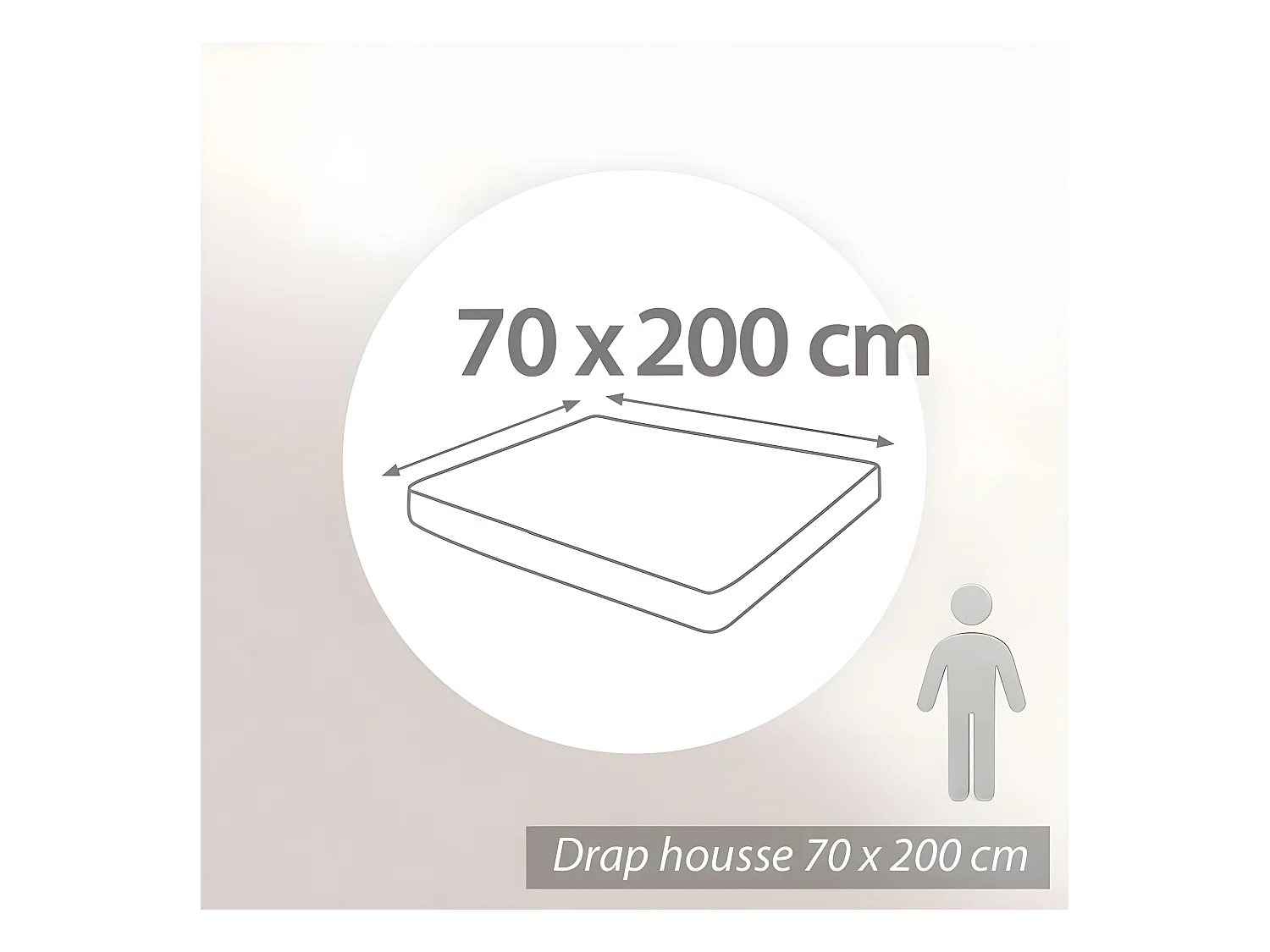 Drap housse uni 70x200 cm bonnet 30 cm coton ALTO Blanc