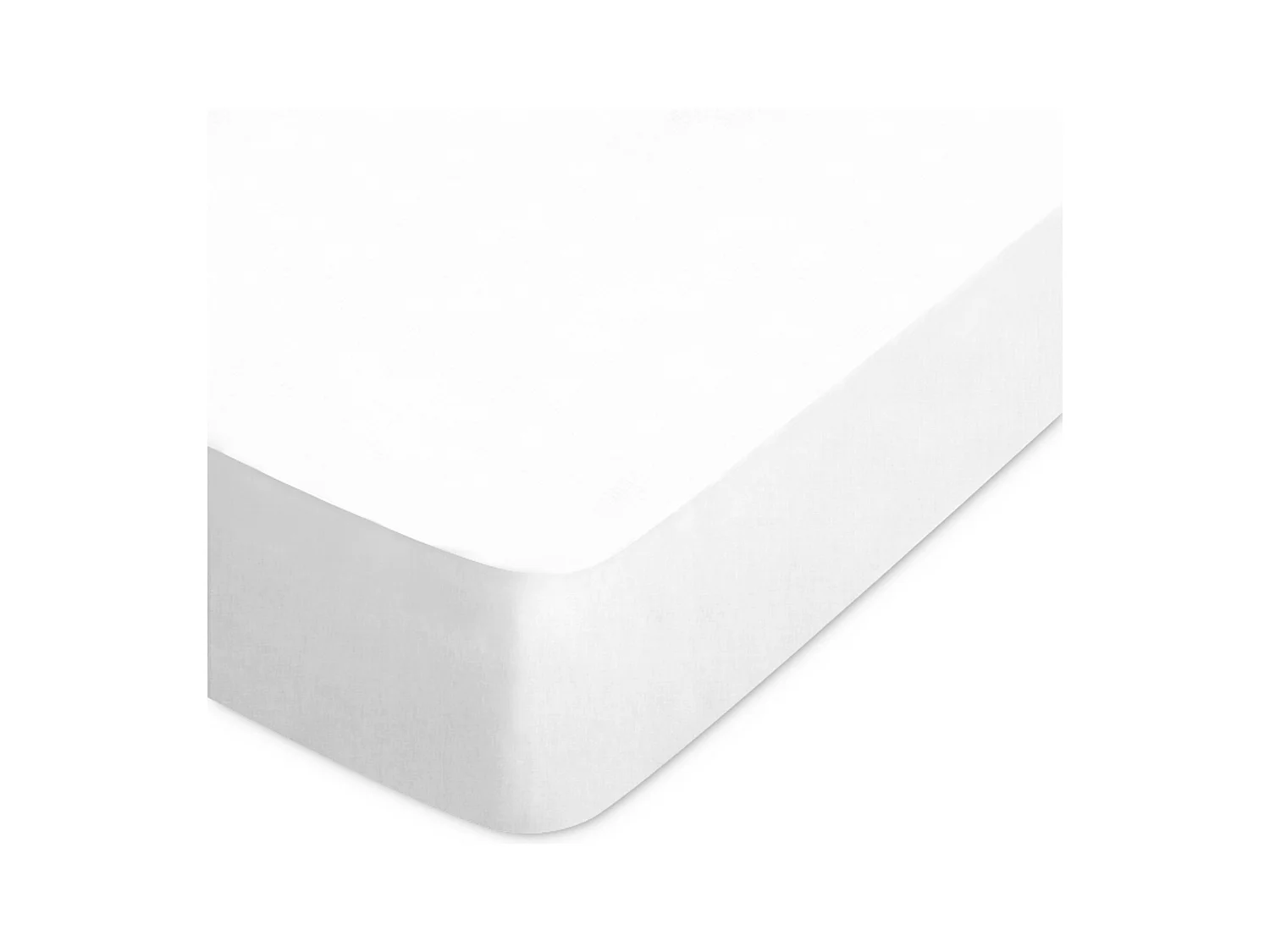 Drap housse uni 160x200 cm bonnet 50 cm coton ALTO blanc