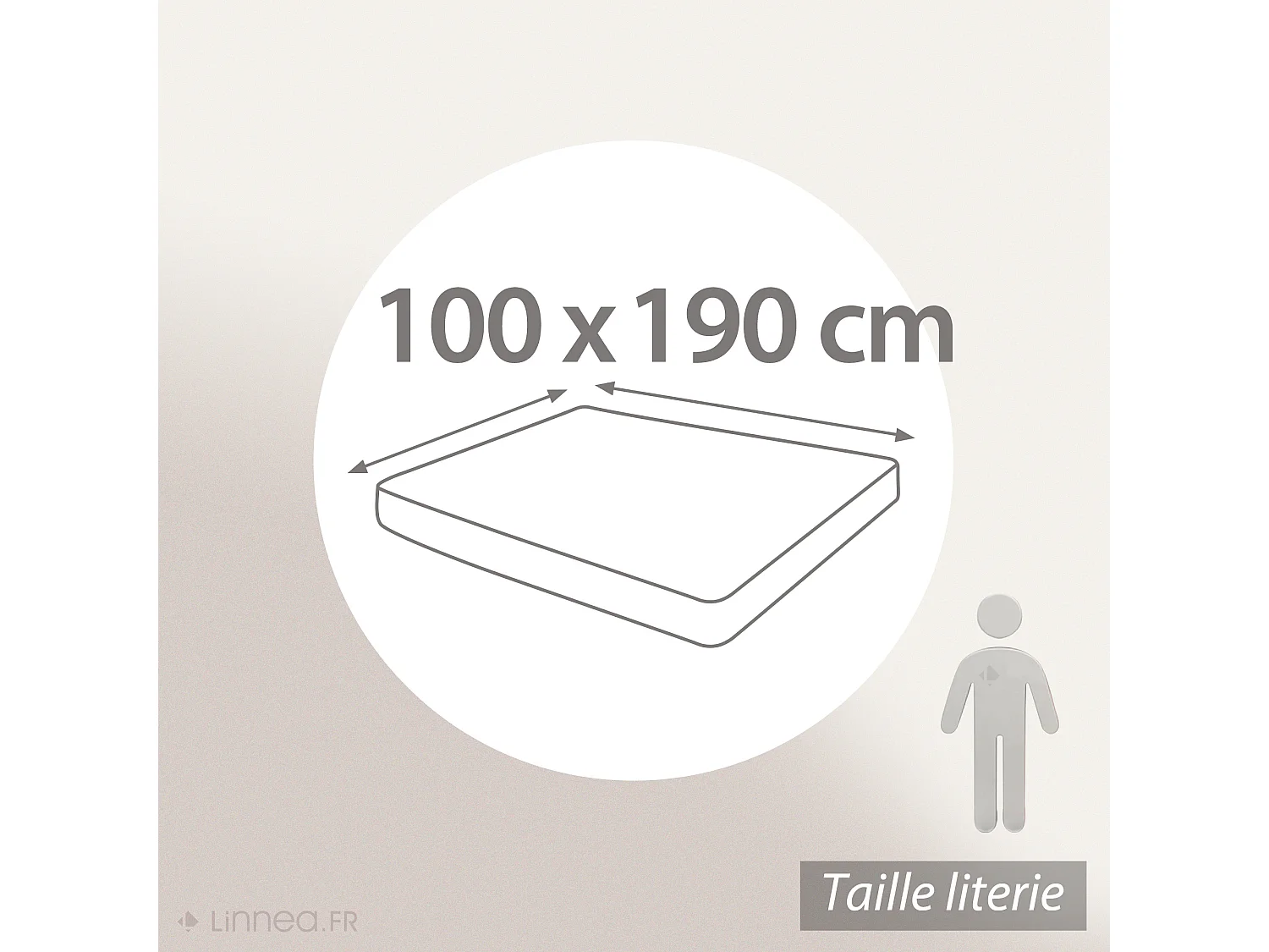 Drap housse uni 100x190 cm bonnet 30 cm coton ALTO Calcium