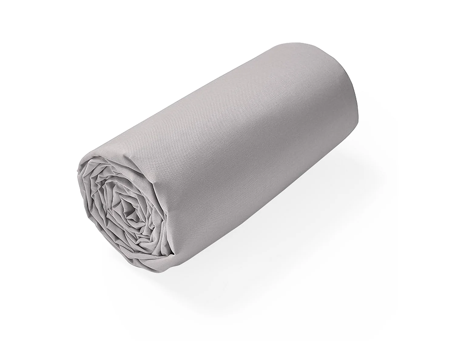 Drap housse uni 180x220 cm bonnet 50 cm coton ALTO gris calcium